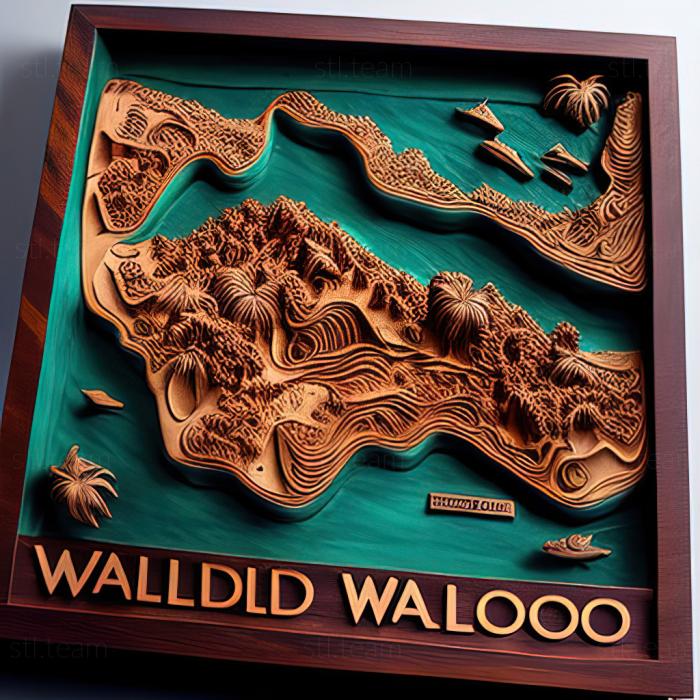3D модель Кокосовые острова Вест-Айленд (STL)